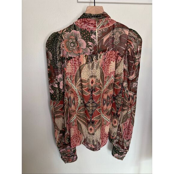 Ciebon Front Neck Tie Blouse - Picture 2 of 8